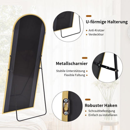 Ganzkörperspiegel Bogen Gold – Stand- & Wandspiegel 171x76cm