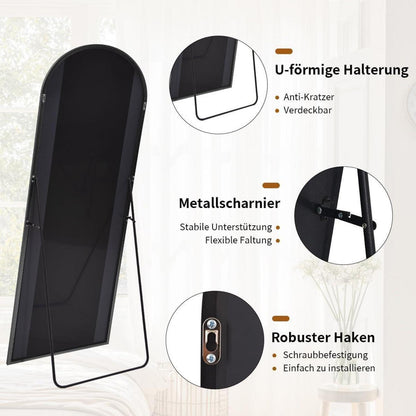 Ganzkörperspiegel Bogen Schwarz – Stand- & Wandspiegel 171x76cm