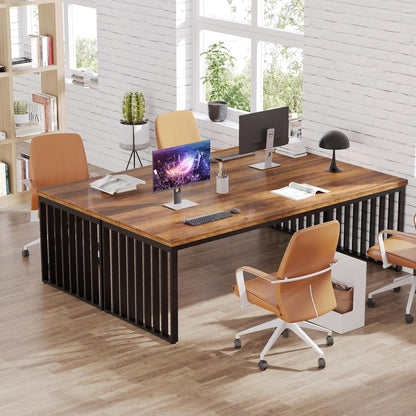 Großer Schreibtisch 180cm – Home Office PC Tisch Braun/Schwarz