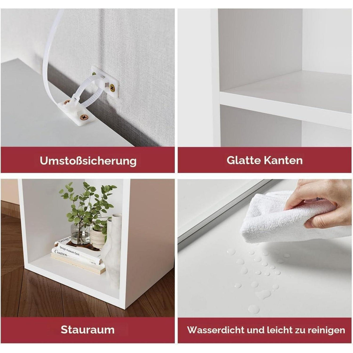 Schmales Bücherregal mit 6 Ebenen – Weiß