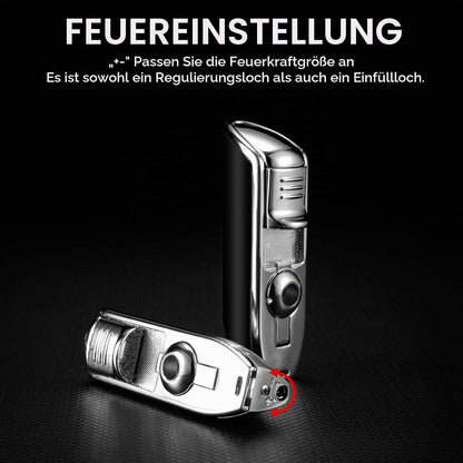 Windfest Zigarrenfeuerzeug Set mit Cutter & Punsch