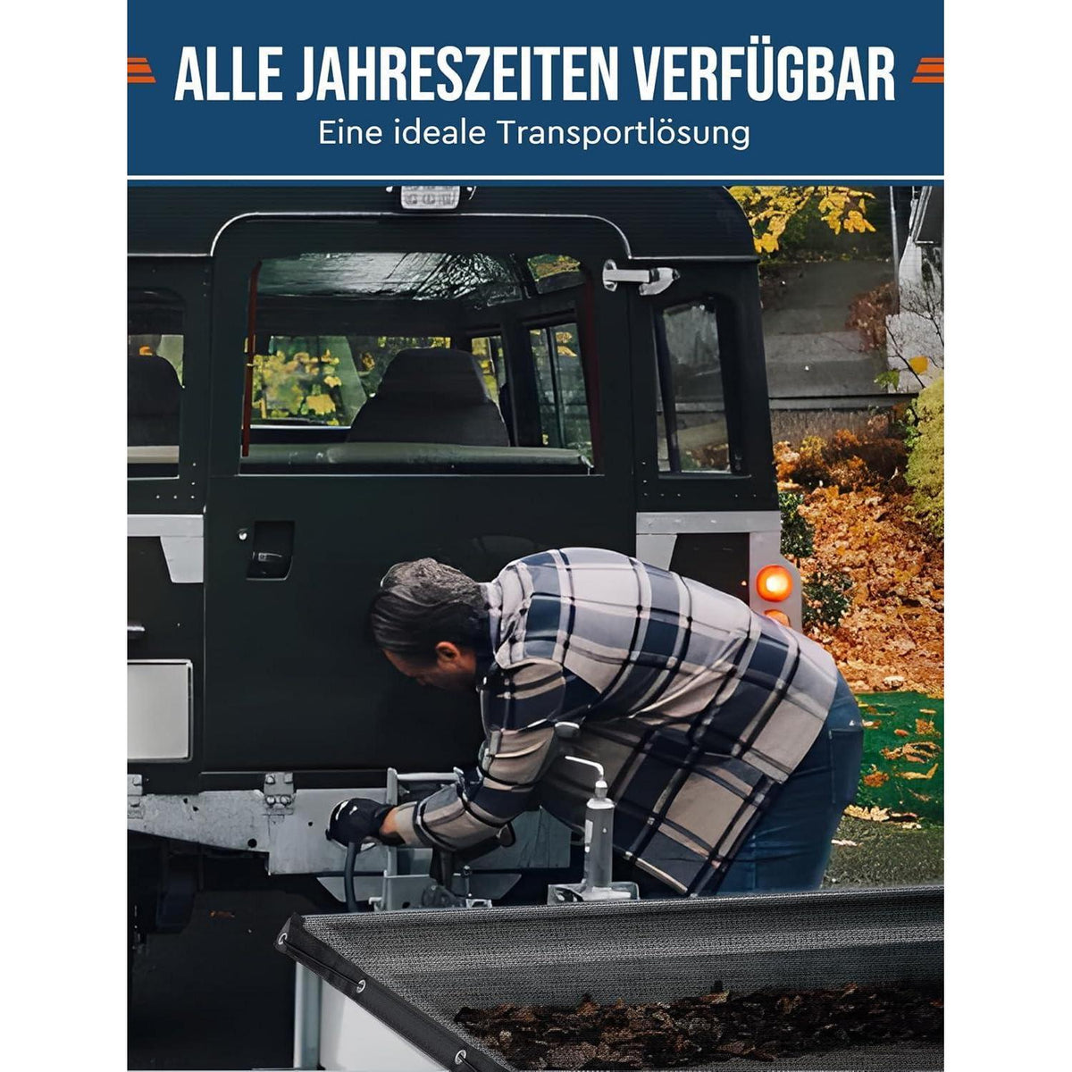 Feinmaschiges Anhängernetz 2x3m mit Spannseil – Ladungssicherung