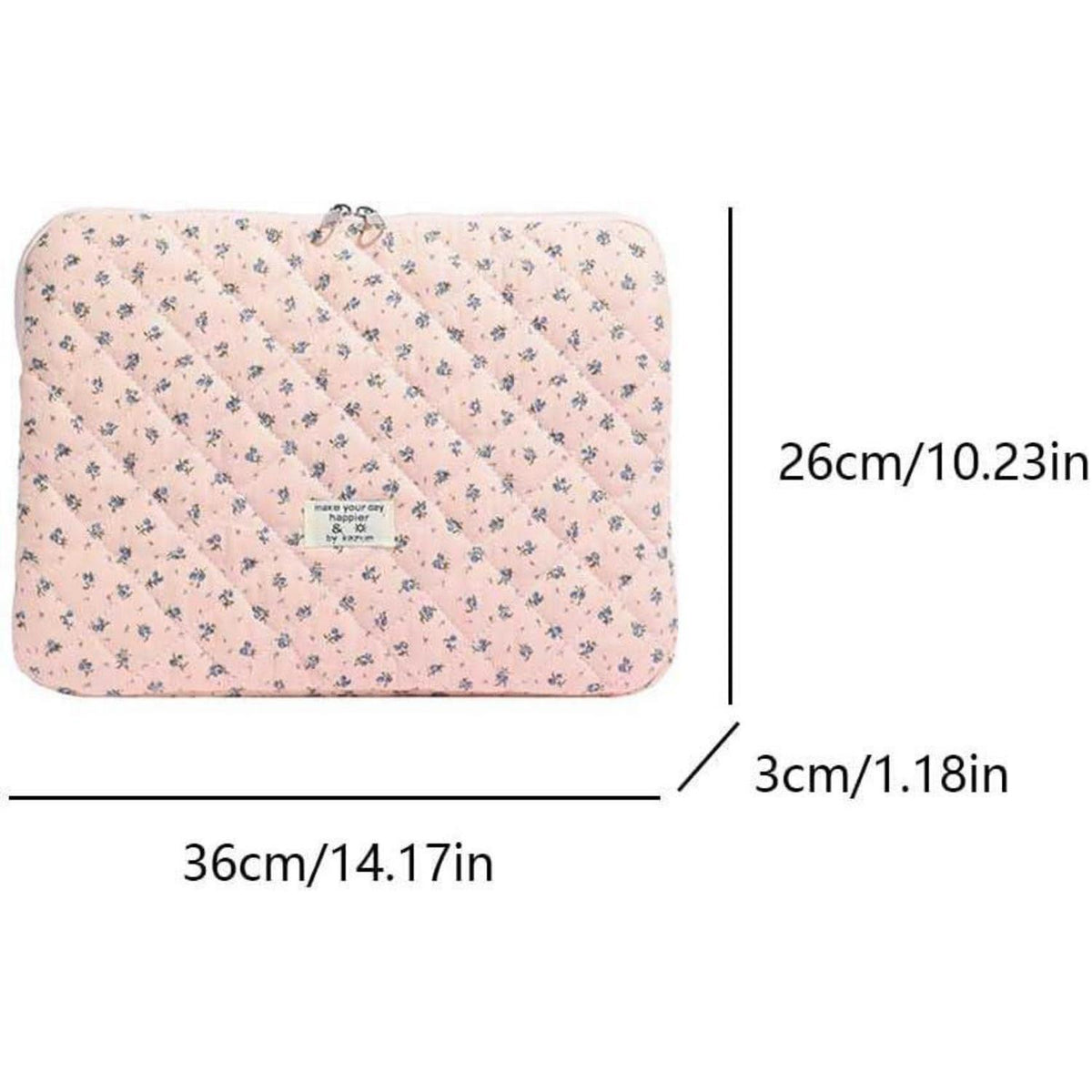 Puffy Laptoptasche für 11-15 Zoll Laptops, Rosa 13 Zoll