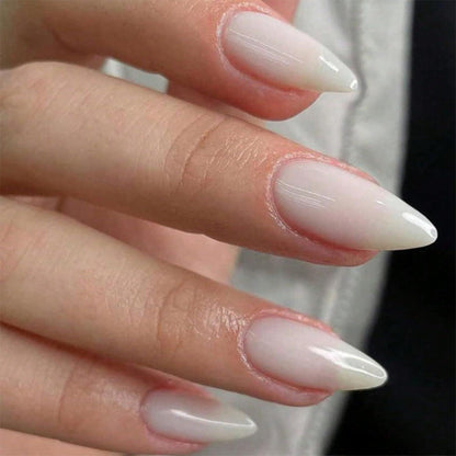 Weiße Mandel Falsche Nägel Set – 24 Stück Press On Nails