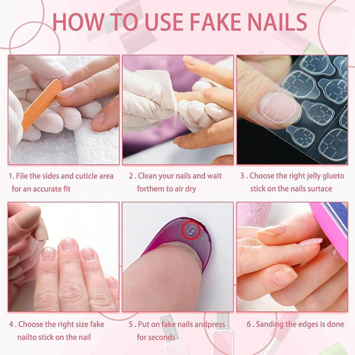 Weiße Mandel Falsche Nägel Set – 24 Stück Press On Nails
