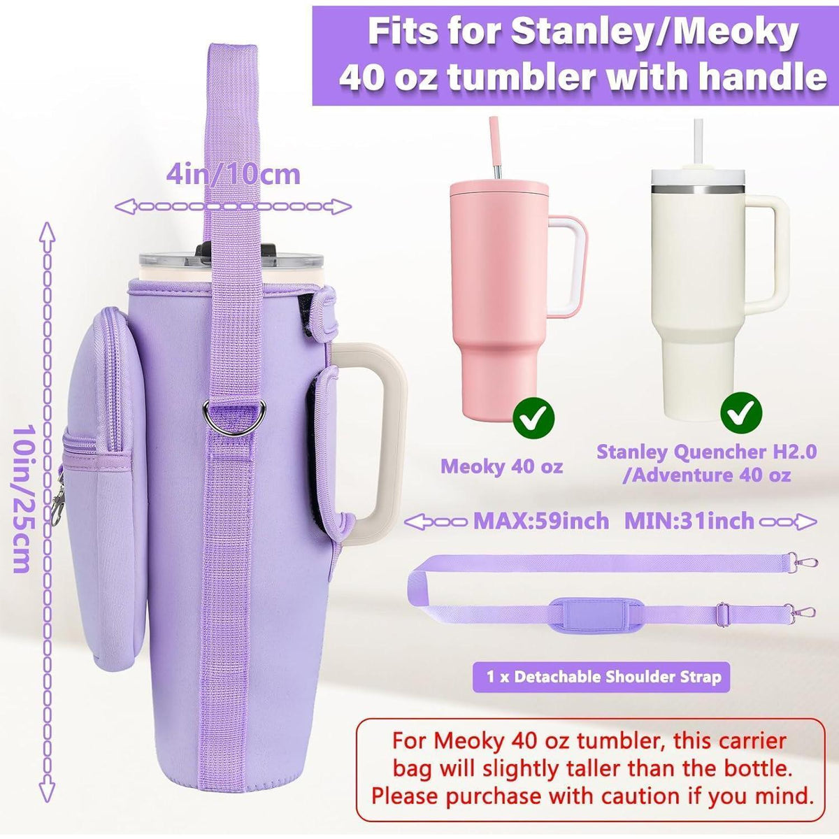 Trinkflaschen Tasche für 40oz Stanley Becher mit Handyfach