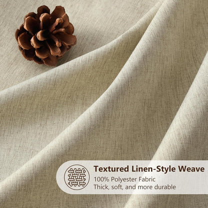 Leinen Duschvorhang mit Metallringen Taupe 122x182cm
