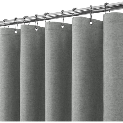 Leinen Duschvorhang wasserdicht grau 182x198cm mit Haken
