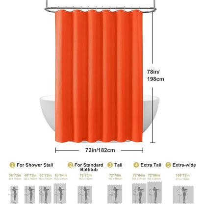 Waffel Duschvorhang wasserdicht, Orange, 182x198cm