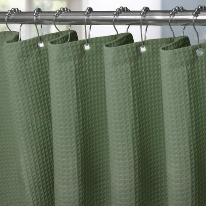 Waffel Duschvorhang wasserdicht, Grün 152x182cm mit Haken