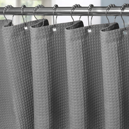 Waffel Duschvorhang wasserdicht dunkelgrau 152x214cm