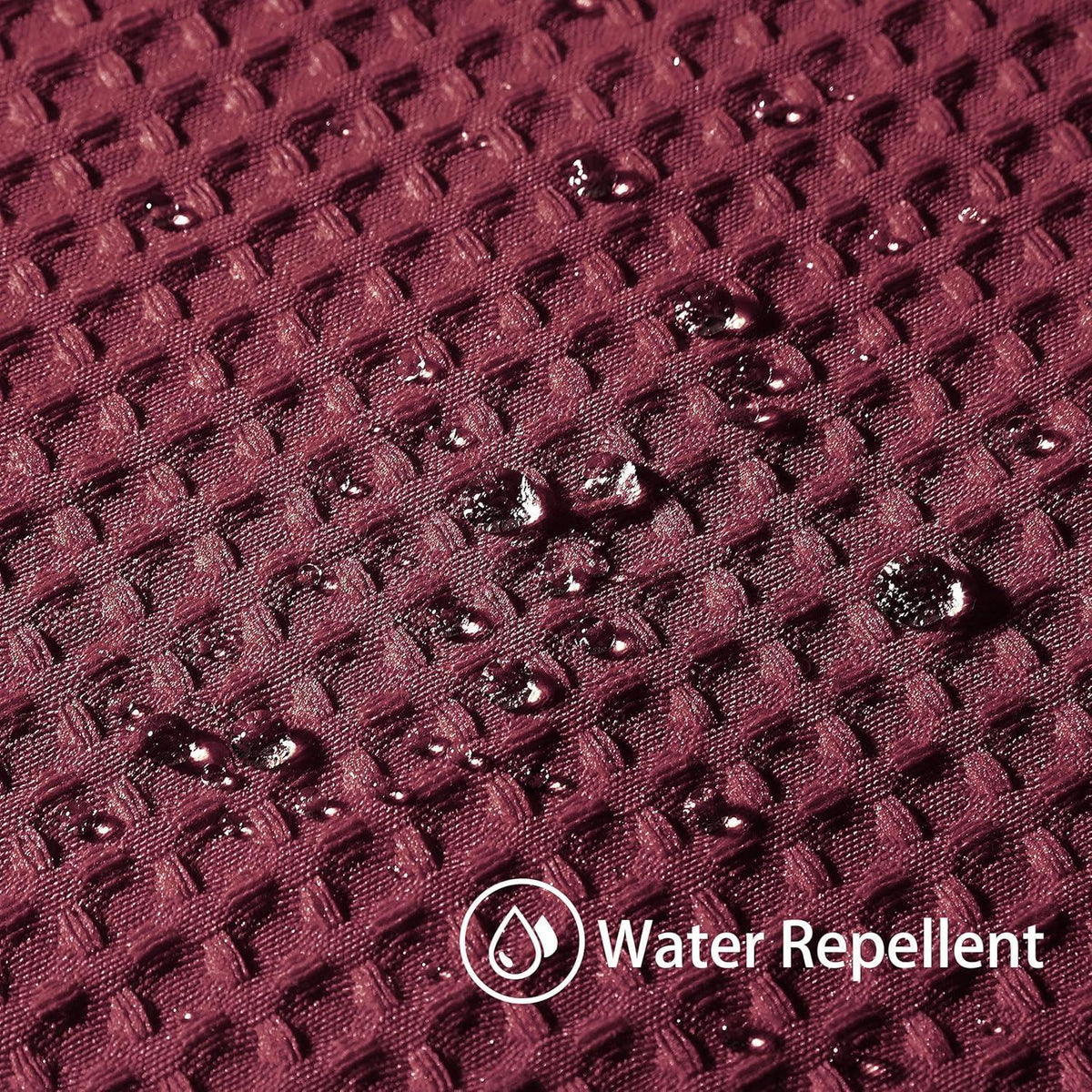 Waffel Duschvorhang wasserdicht Burgunderrot 182x198cm