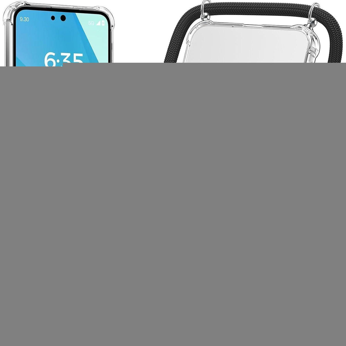 Samsung Galaxy A56 Umhängehülle mit Band – Schwarz, Stoßfest