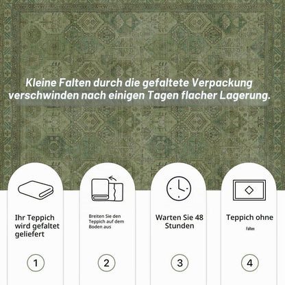 Vintage Teppich Rechteckig 150x210cm - Grasgrün