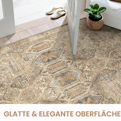 Vintage Teppich Wohnzimmer 200x290cm Hellbraun Rechteckig
