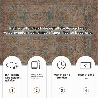 Vintage Teppich Wohnzimmer 200x290cm Clay Rot Rechteckig