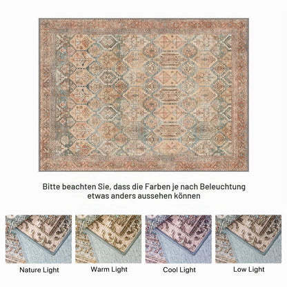 Vintage Teppich Wohnzimmer 150x210cm Clay Rotbraun Rechteckig