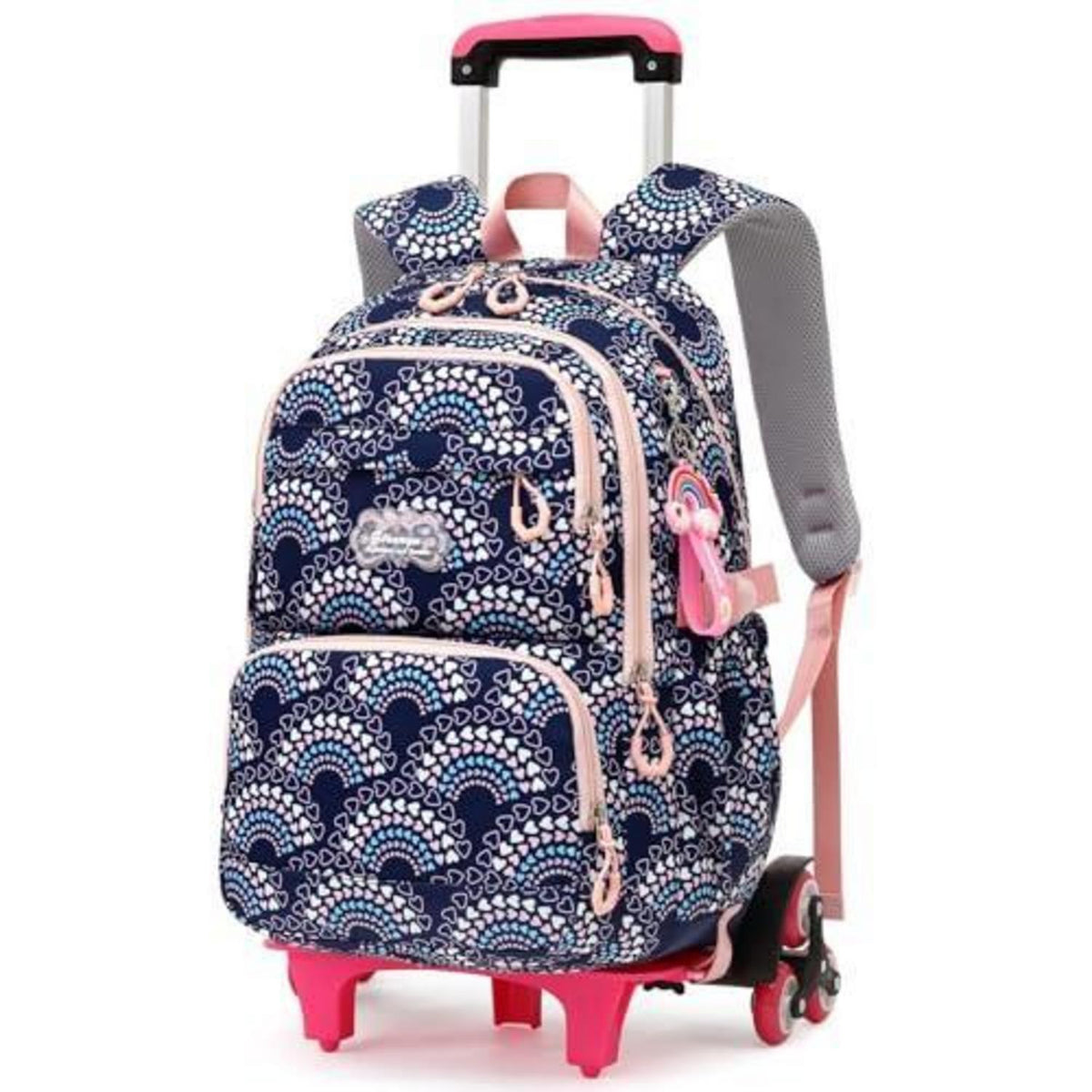 Kinder Rucksack mit Rollen – Dunkelblau, 16 Zoll Schulrucksack