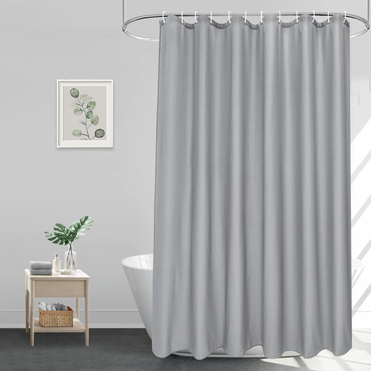 Duschvorhang Grau 180x220 cm | Wasserdicht & Anti-Schimmel