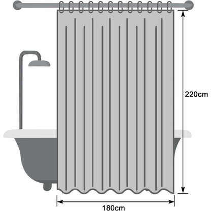 Duschvorhang Grau 180x220 cm | Wasserdicht & Anti-Schimmel