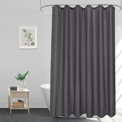 Duschvorhang Stoff 200x180 cm Dunkelgrau Wasserdicht mit Ringen