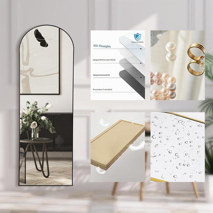 Gewölbter Ganzkörperspiegel 165x60cm – Stehspiegel für Schlafzimmer & Wohnzimmer
