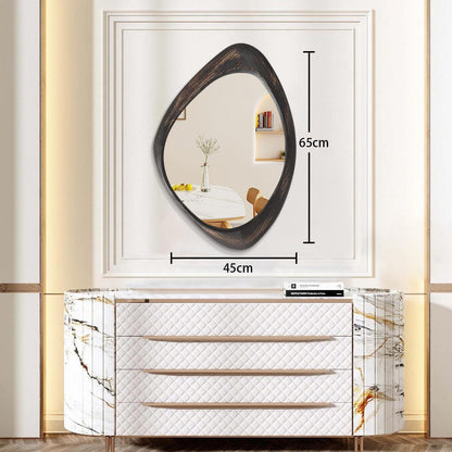 Großer Wandspiegel mit Holzrahmen – Retro Design 65x45 cm