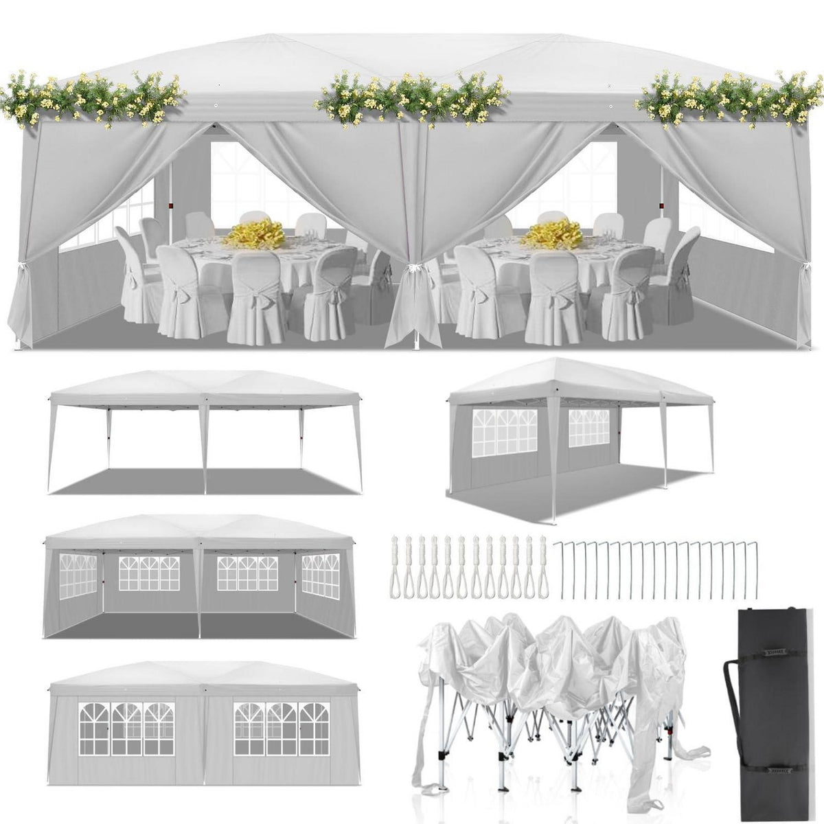 Faltpavillon 3x6m – Wasserdicht & Winterfest für Garten & Party