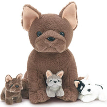 XXL Französische Bulldogge Kuscheltier Set mit Babys im Bauch