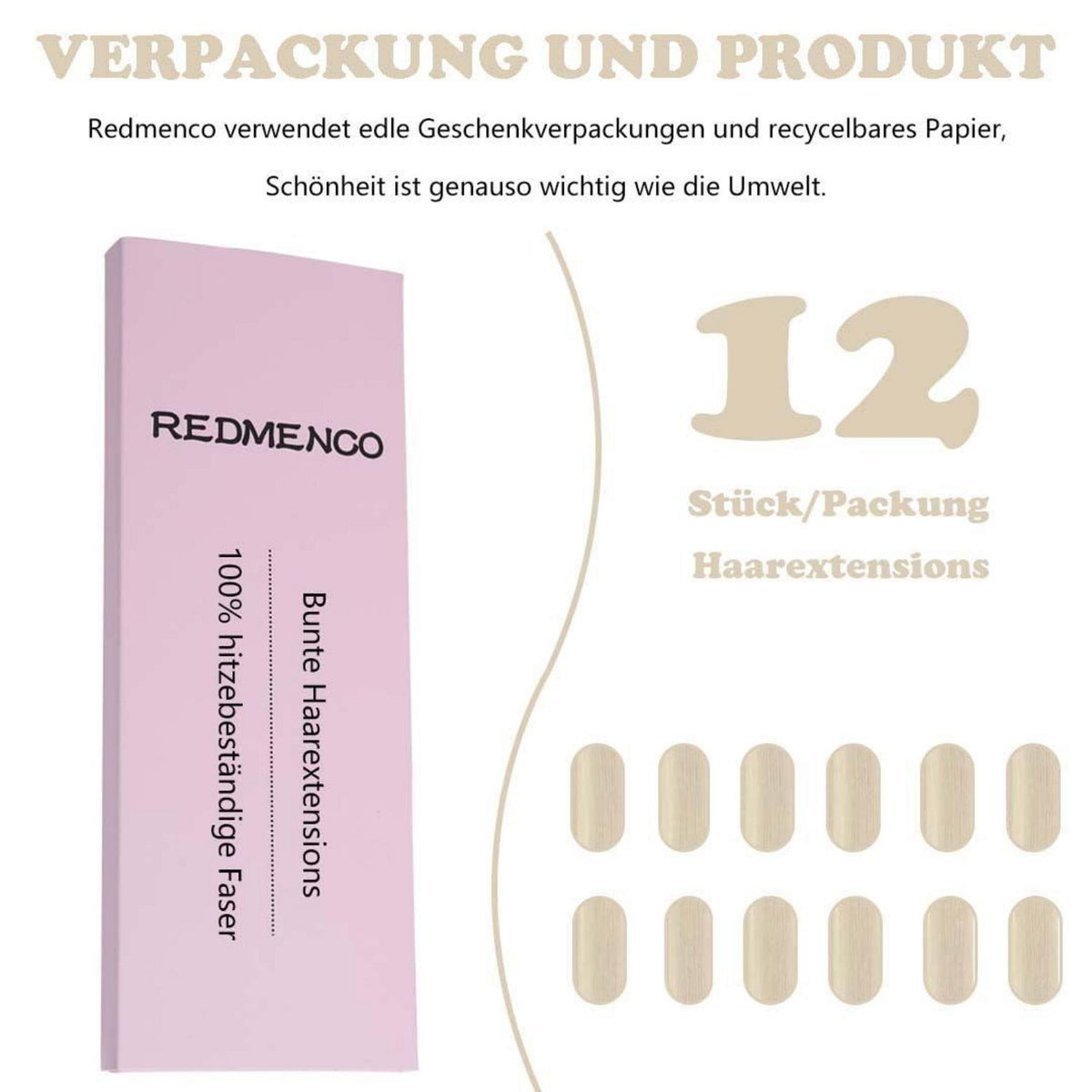 Blond Clip-in Haarverlängerung 12er Set – 55 cm, Hitzebeständig