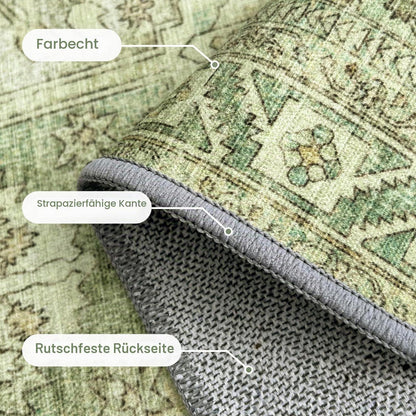 Vintage Teppich Rechteckig 160x230cm - Grasgrün