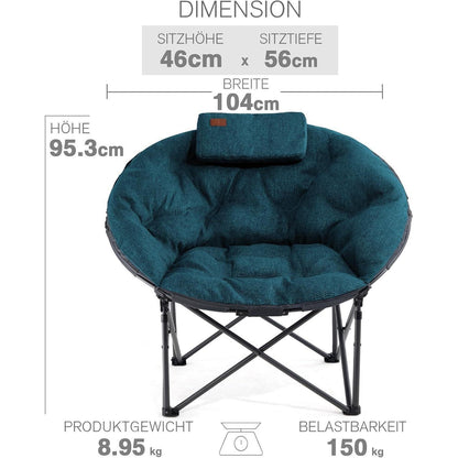 XXL Moonchair Campingstuhl faltbar, 150kg belastbar, grün