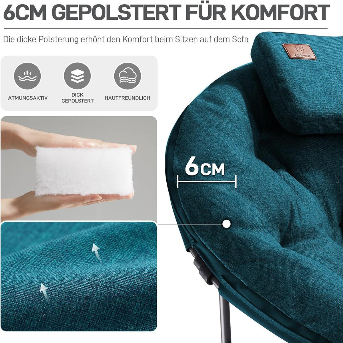 XXL Moonchair Campingstuhl faltbar, 150kg belastbar, grün