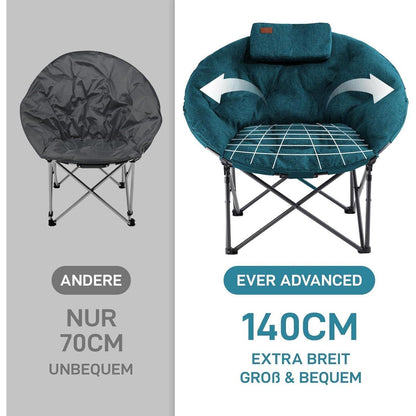 XXL Moonchair Campingstuhl faltbar, 150kg belastbar, grün