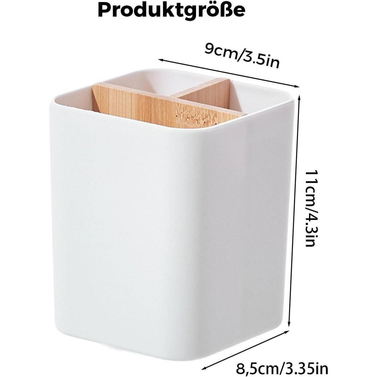 Zahnbürstenhalter mit Becher und Ablage, weiß