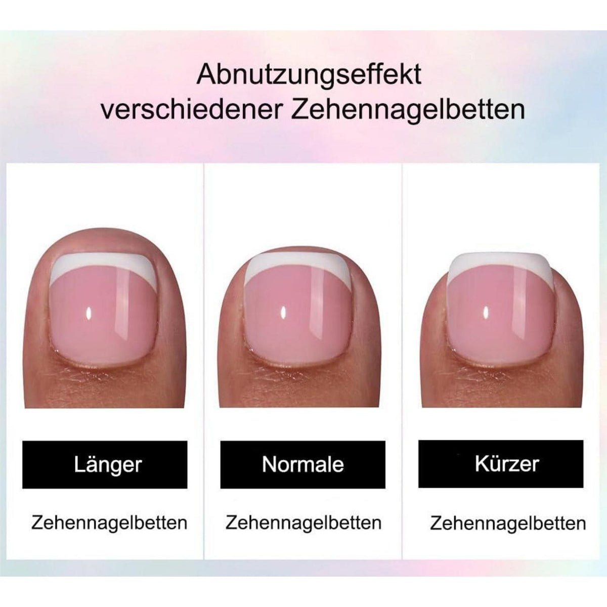 120 Kurz Rosa Ombre Weiß Fußnägel Aufkleben Full Cover