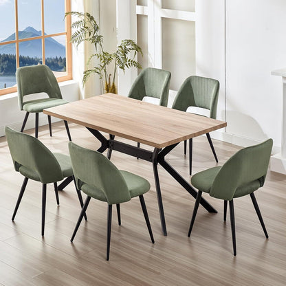 Esszimmerstühle Set 4 Grün, Gepolsterte Samtstühle Modern