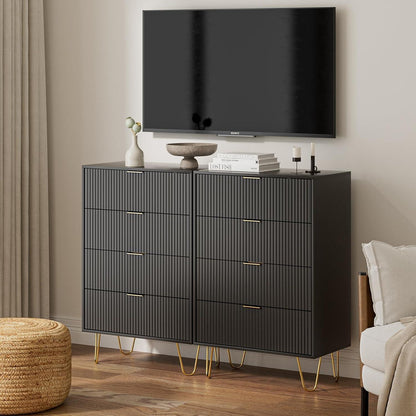 Moderne Kommode mit 4 Schubladen & Goldbeinen – 34x60x91cm