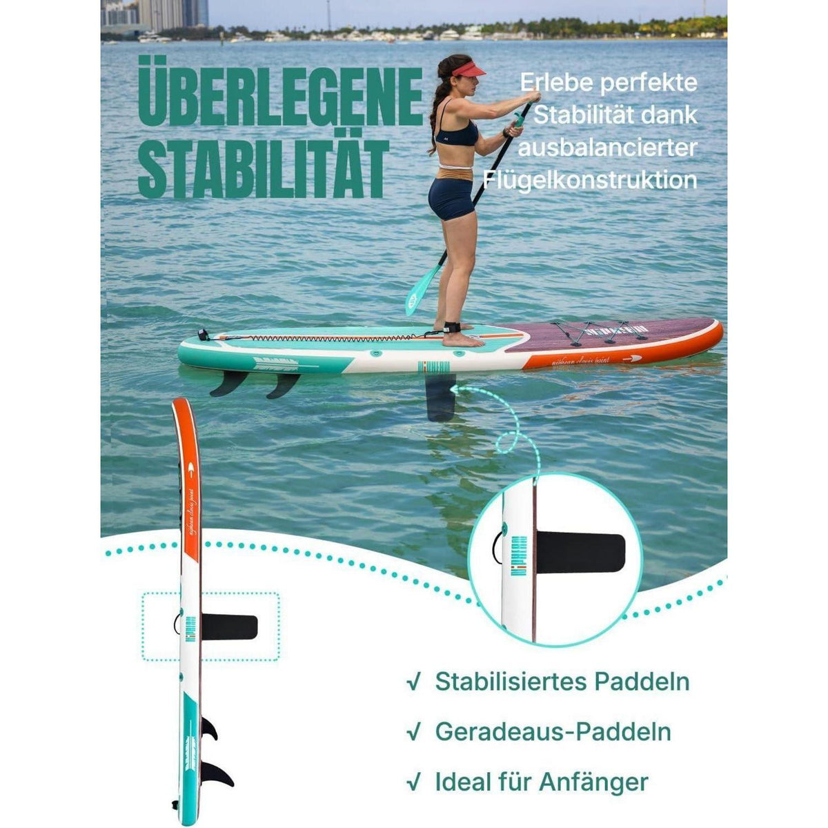 Aufblasbares Stand Up Paddle Board für 2 Personen mit Sitz