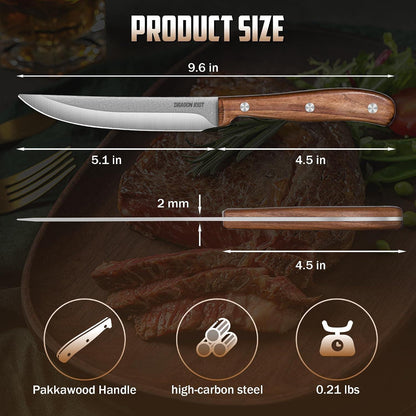 Steakmesser Set 6-teilig mit Holzgriff & Geschenkbox