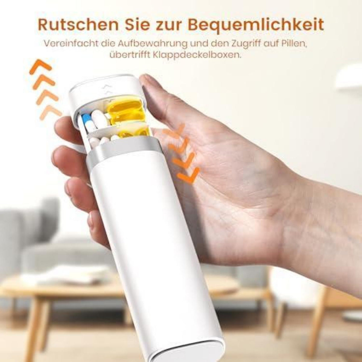 7-Tage Tablettenbox mit Schiebesystem – Weiß