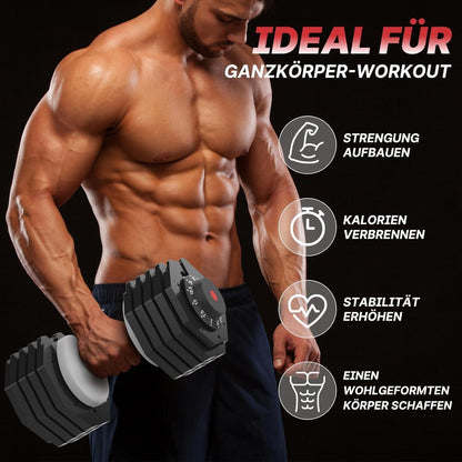 Verstellbare Hanteln 2-27kg für Home Gym, Platzsparend