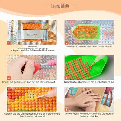 5D Diamantmalerei Weinlese-Dame – Bastelset für Erwachsene & Kinder