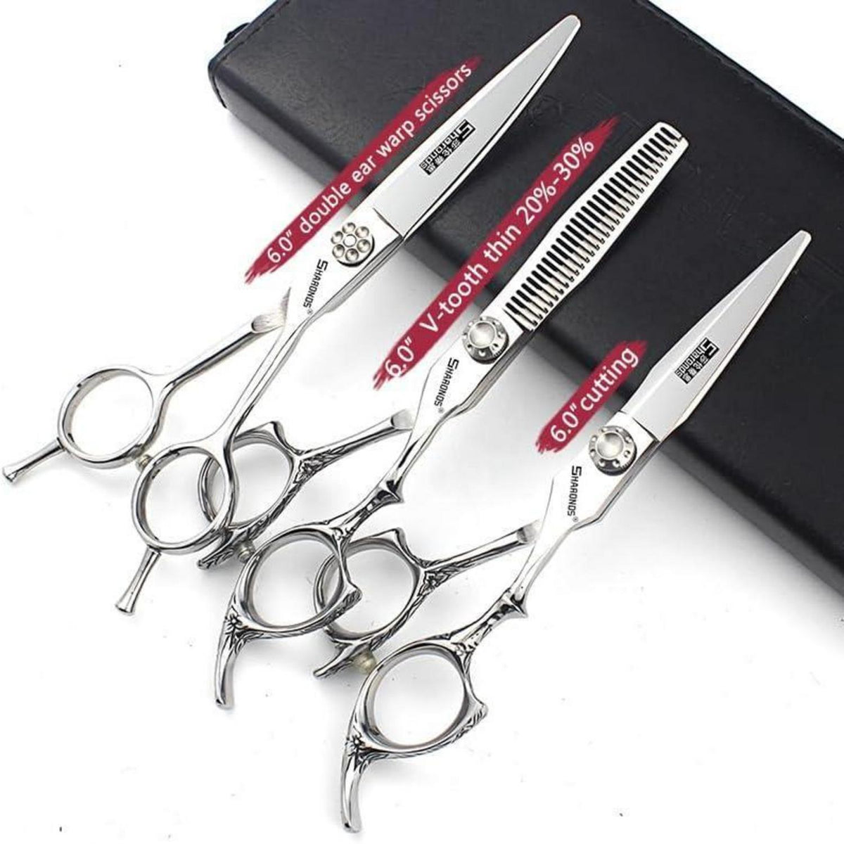 Professionelle Haarschere 6/7 Zoll – Friseurschere Set (3-teilig)