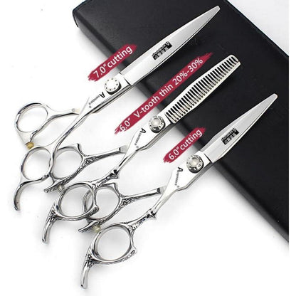 Professionelle Haarschere 6/7 Zoll – Friseurschere Set 3-teilig