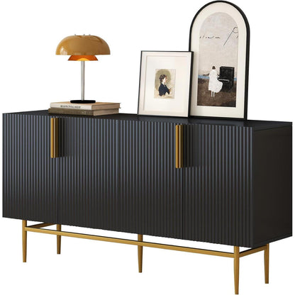 Modernes Sideboard mit 4 Türen & Schubladen – Schwarz