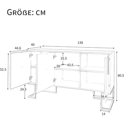 Kommode & Sideboard 6 Schubladen, 3 Türen, Marineblau