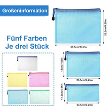 15x Dokumententasche Set A4/A5/A6 mit Reißverschluss & Mesh