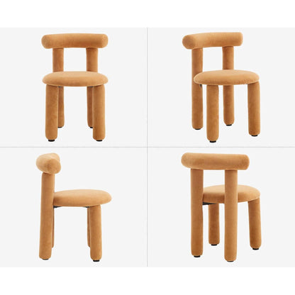 Gelbe Küchenstühle 2er Set Kunstfell Esszimmerstühle