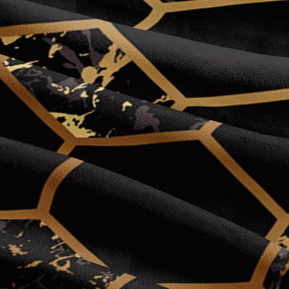 3D Bettwäsche Set Schwarz Gold Geometrie 135x200cm